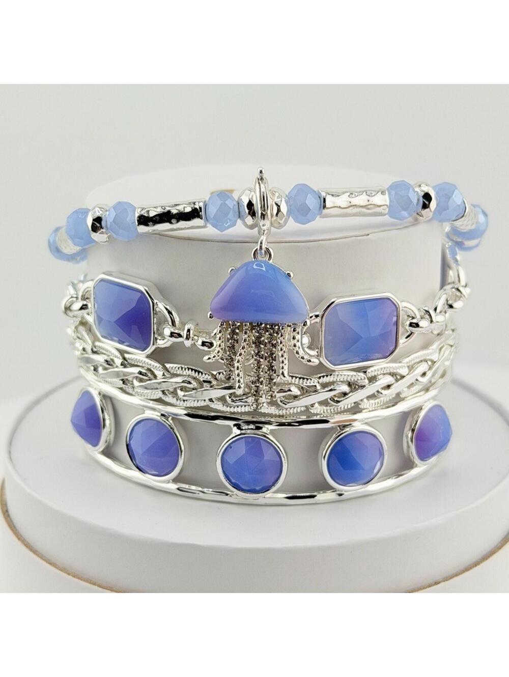 Bomb Party Spring Stacks "Find Your Clarity By The Sea" Jellyfish ST82458 Silver